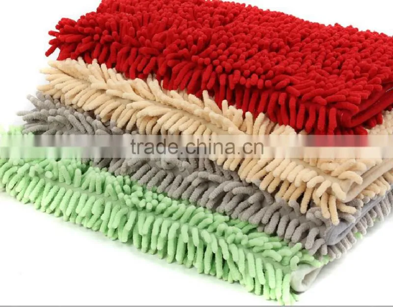 Microfiber door mat microfiber chenille bath rug and mat
