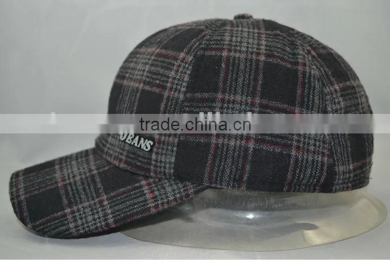 6 panel plaid baseball cap