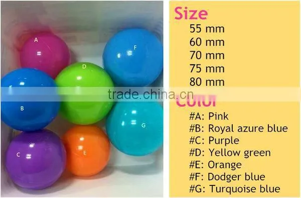 60mm Wholesale plastic balls, playground balls, plastic pit balls