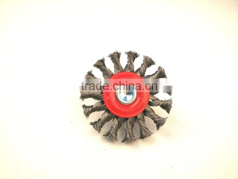 Twist knot wheel brushes, with shank, diameter 75mm or 3"