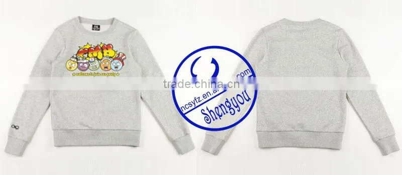 Custom 100% Fleece Polyester Men Grey Pullover Hoodie Sweatshirts