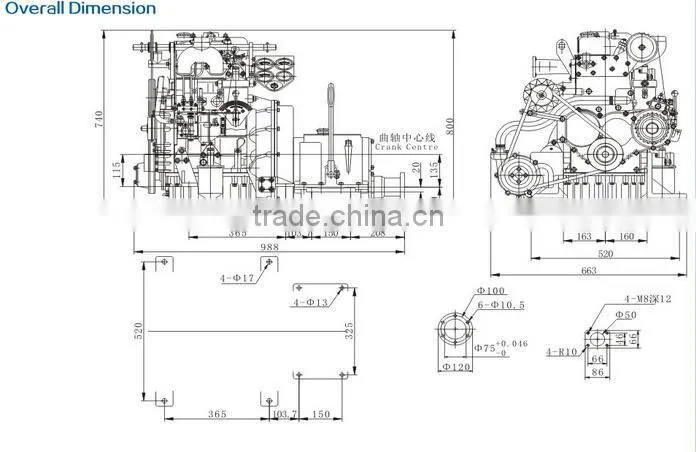 High speed marine diesel engine set for open type lifeboat with gearbox ZX2105J 24-28HpHp