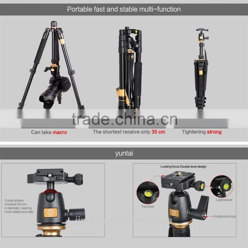 Q555 Portable Magnesium Aluminium Tripod Monopod Tripod+ Ball Head for camera