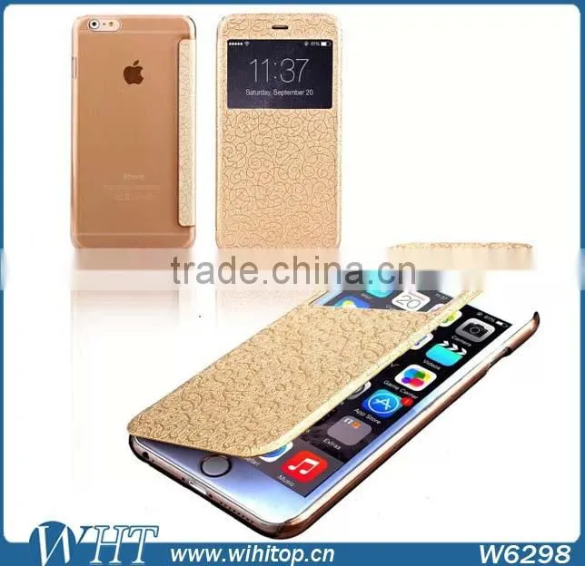 Flip PU Leather Case with Window for iPhone 6 Plus 5.5", Window View Smart Case for iPhone 6 Plus