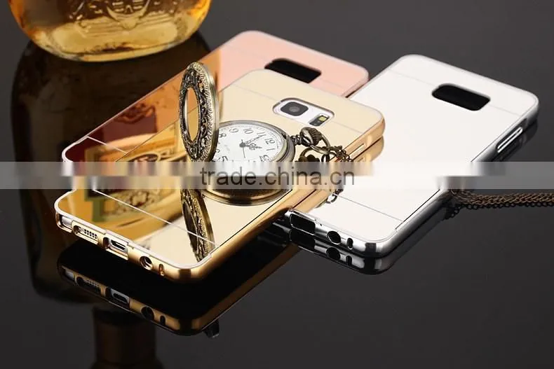 High Quality Aluminum Felt Case Cell Phone Bumper Case Whith Mirror Cover For Samsung Galaxy Note 3 Mirror Case