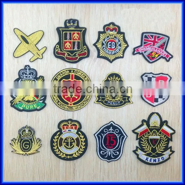 Wholesale letter embroidery company logo patch, beautiful hand sew on embroidery logo patch