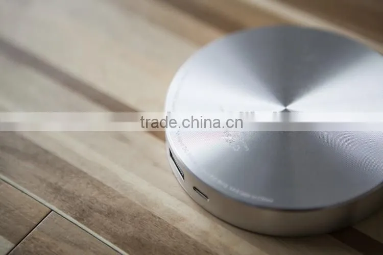 Latest round CD shape design custom laser engraving logo portable 6000mah mobile power bank charger