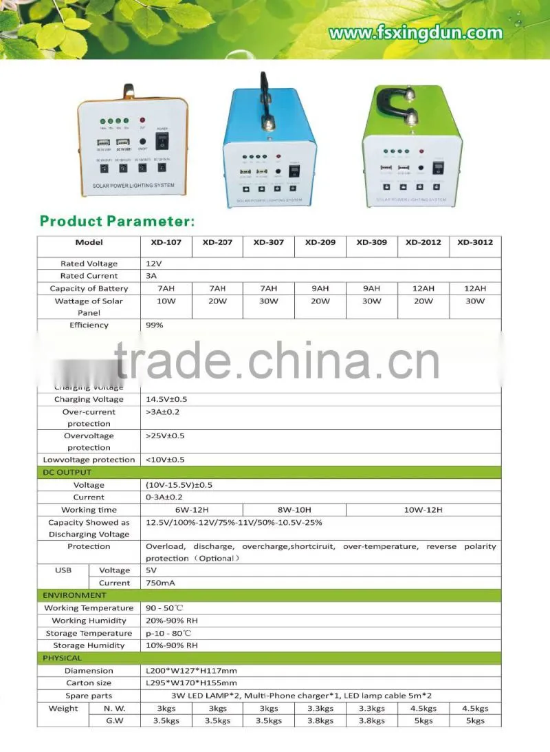 Factory price solar DC home and outside lighting system/portable 10 watt 12v solar light dc camping generator