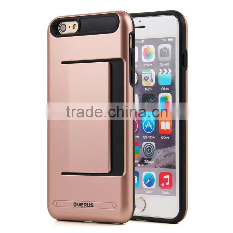 DAMDA Card Clip style mobile accessories for iphone 6 s ,dual layer shock proof phone case