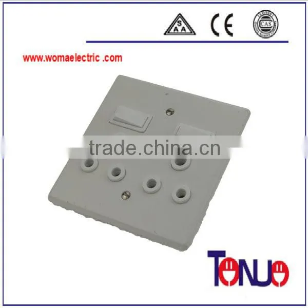 South African metal double 15A power switch