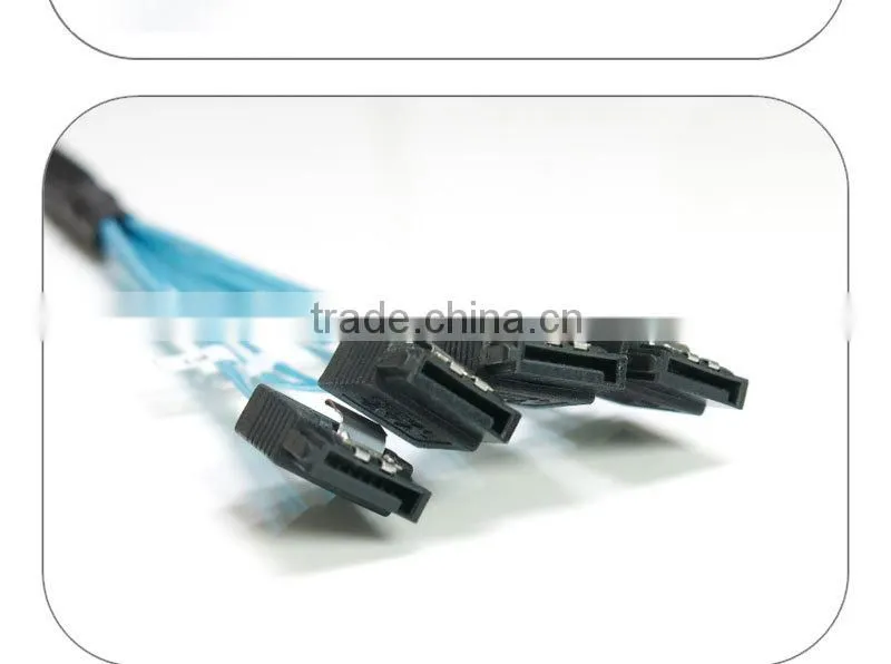 Best price 1m Mini SAS SFF8088 26pin to 4xSATA 7pin cable