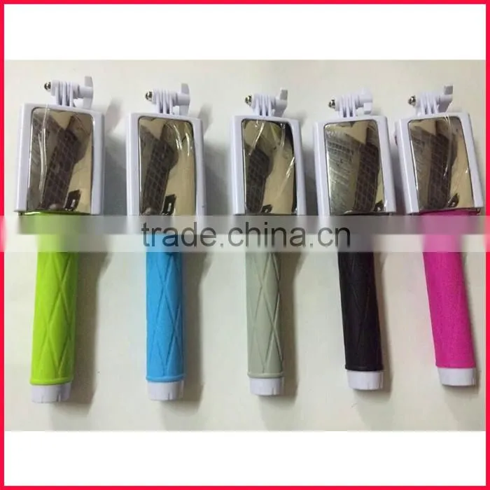 D09 Double system extendable mirror Selfie Stick,D09 Selfie Stick Monopod with Glass Mirror