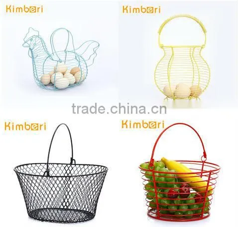 SGS food grade folding iron wire hang fruit basket
