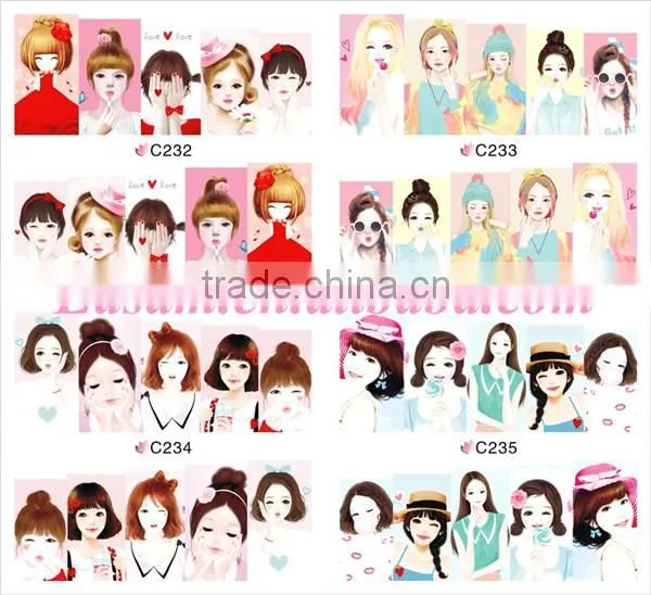 BLE nail stciker beautiful nail art water printing nail wrap C series