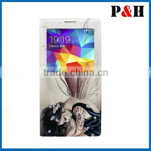 Ultra slim case printing case for samsung note 4 with window