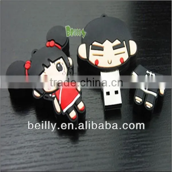 2013 the most popular 3D Chinese Kongfu Doll design silicone USB cover