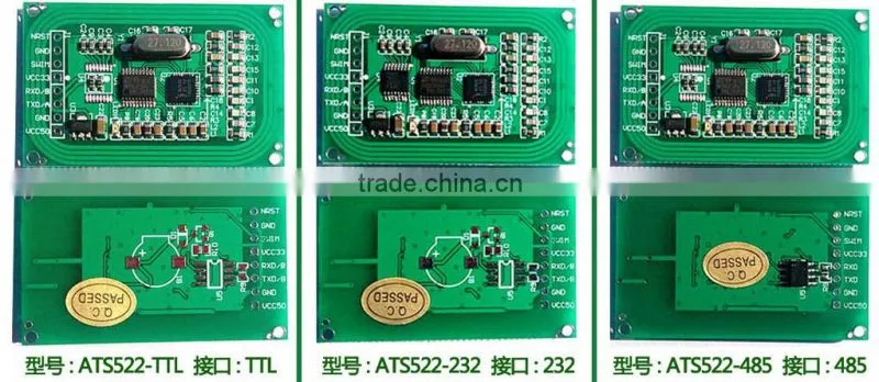 RFID RC522 custom-made board serial port with CPU interface UART TTL