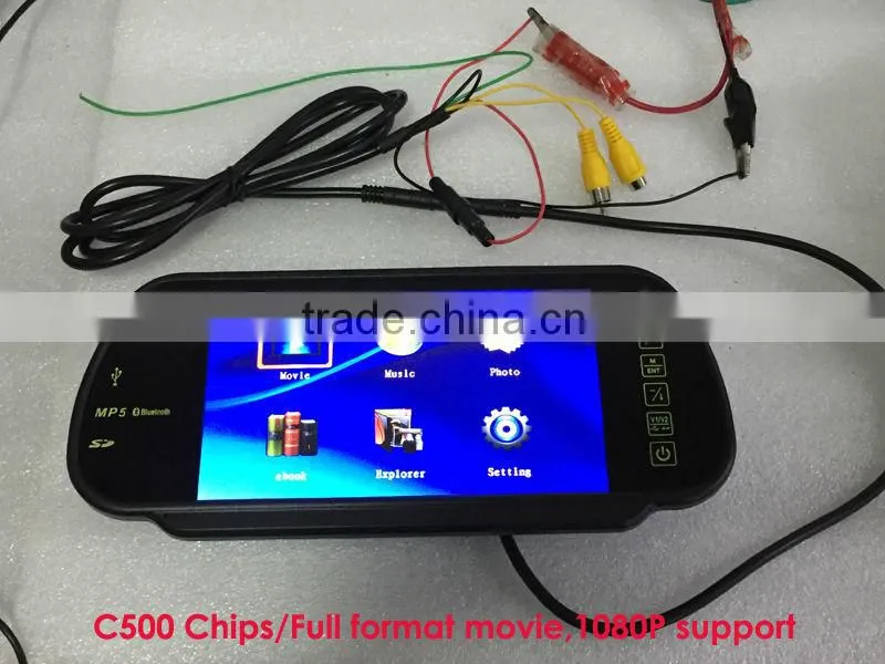 7 Inch A Grade Hannstar Panel MP5 USB SD Mirrors with Bluetooth Function