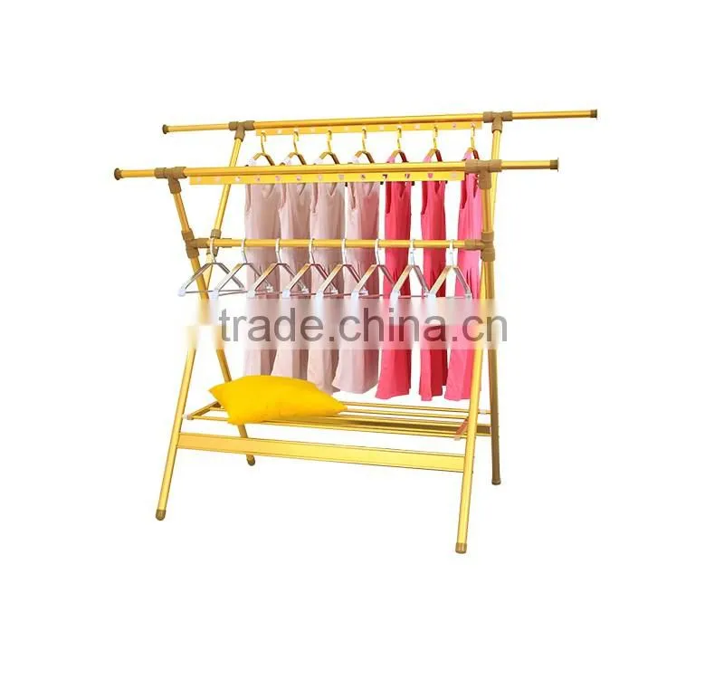 Double Poles Extension Indoor and Outdoor Clothes Drying Rack