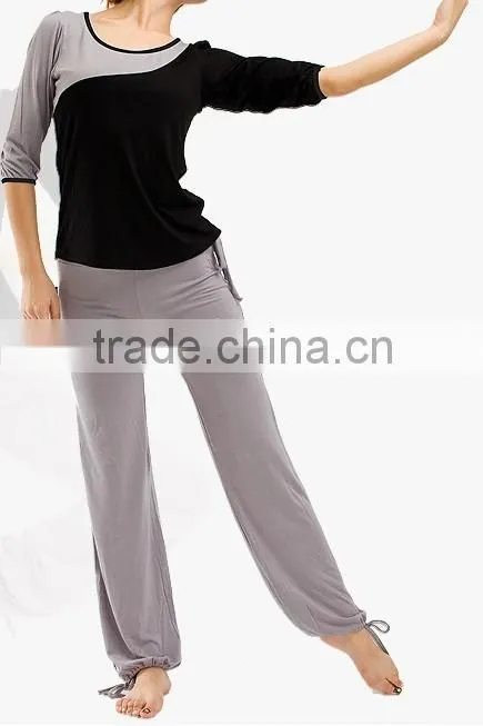 Bamboo Fiber Elegant Ladies Sportwear Fintess Yoga Wear