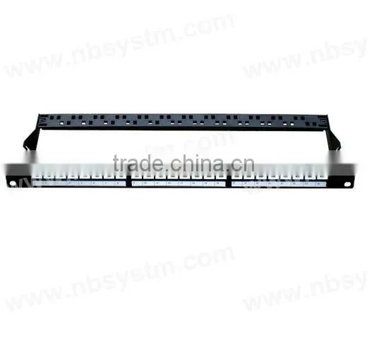 24 port UTP Cat5e Cat6 Patch Panel with back bar 19'' 1U,with 24pcs UTP Cat.5e Keystone Jacks