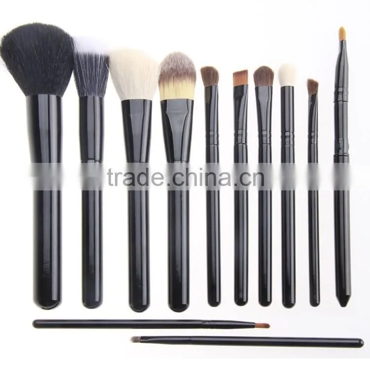 Professional Makeup Brush Set 12 pcs Kit Leather Cup Holder Case kit