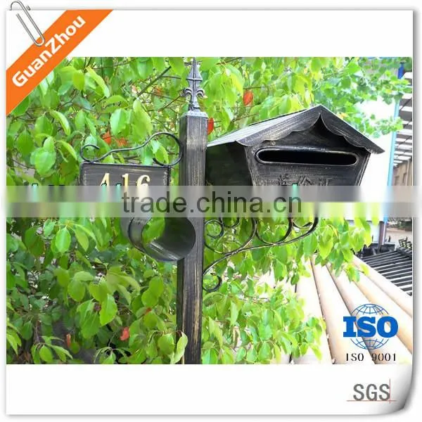 European-style Villa Outdoor Garden Rain proof Retro Black Mailbox Aluminum die casting mailboxes