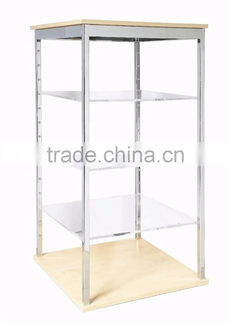 China Factory OEM 4 Way Free Standing Acrylic Shelves