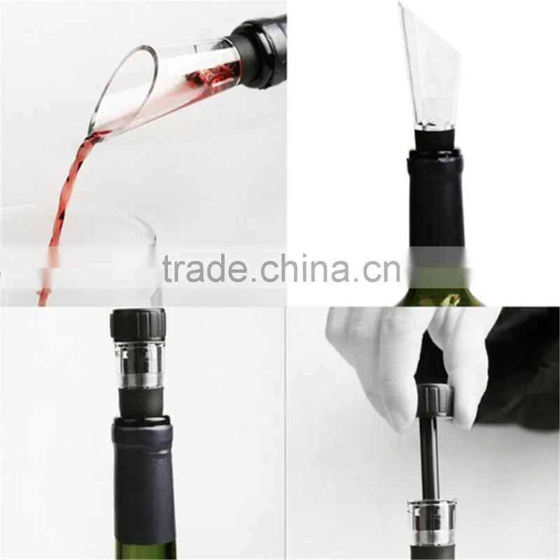 Removable black plastic wine pourer