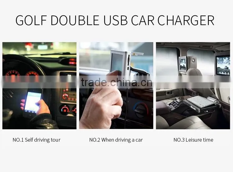 golf new dual usb car charger new products looking for distributor faster business opportunities distributor