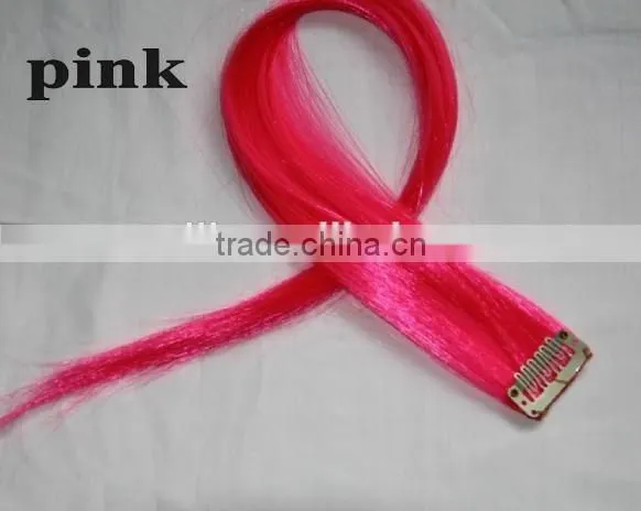 cheap clip in hair extensions synthetic fiber hair extension solid single colored clip in hair extension