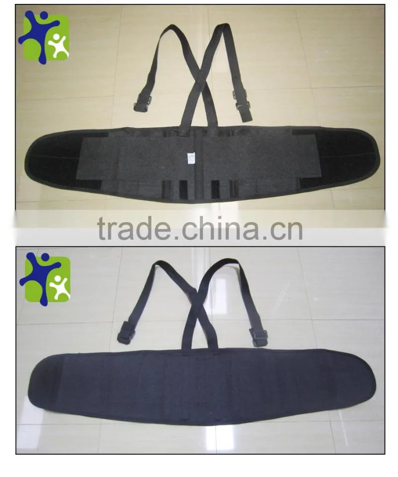 Lumbar back for workers, heavy duty back support with suspenders