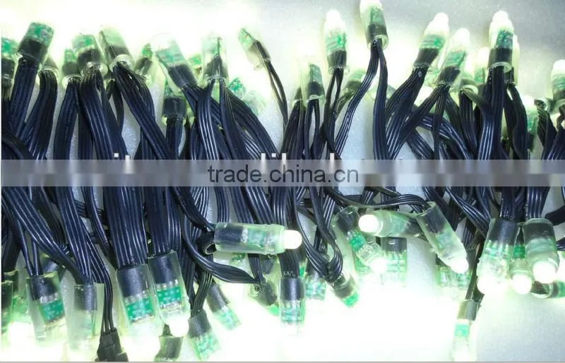BLACK wire IP68 DC12V input 12mm through-hole LED RGB dump node;100pcs a string