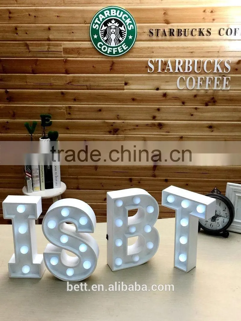 Wood plastic composite material marquee letter lights with led light bulb