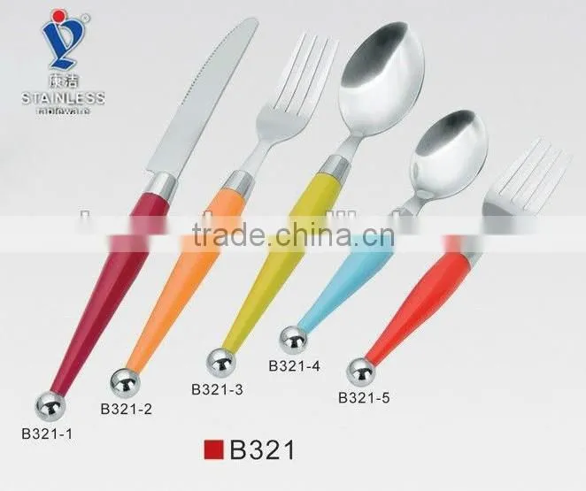 20pcs PVC+basket plating packing plastic handle cutlery set
