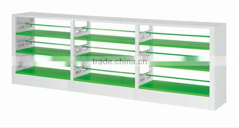 2012 New design 6 level sided 3 bays stainless steel School library shelving furniture