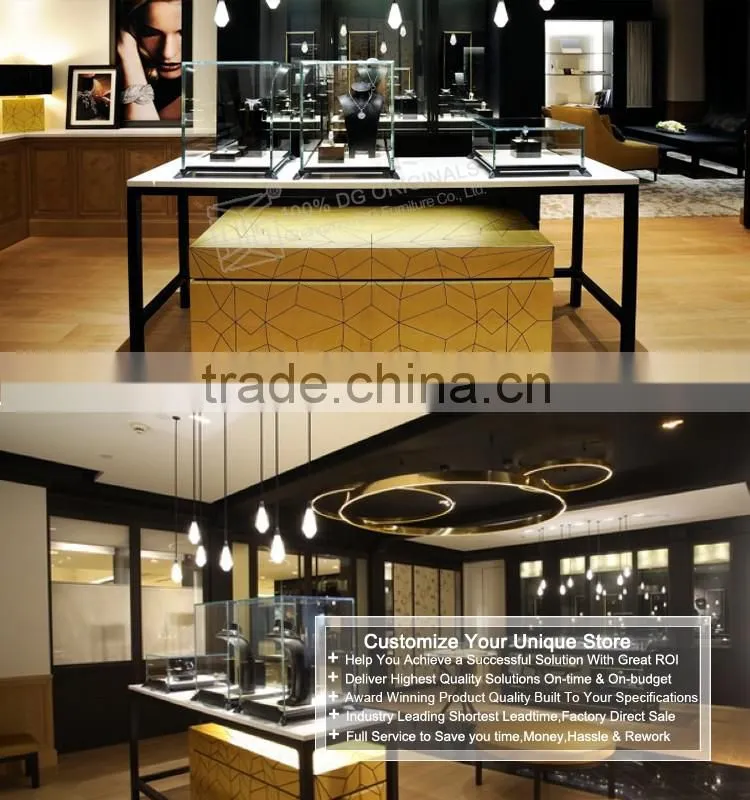 Commercial mall wood counters display unit showcase solution