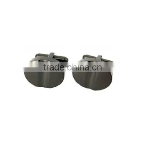 Stainless Steel black IP-plated round Cuff links