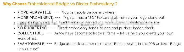 2014 Hot Sale Round Customed Embroidery Badge