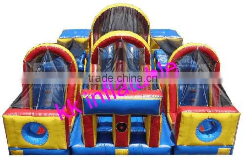 Big size fun inflatable bouncy combo obstacle sport games