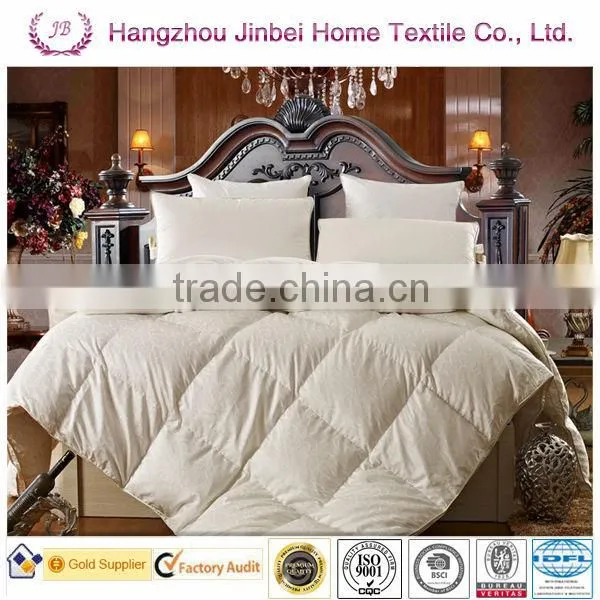 luxury hot sale jacquard fabric 90% white duck down duvet