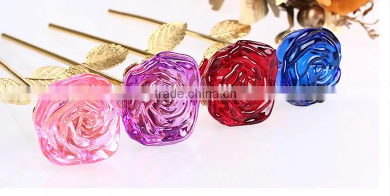 Natural Crystal flower golden rose flowers