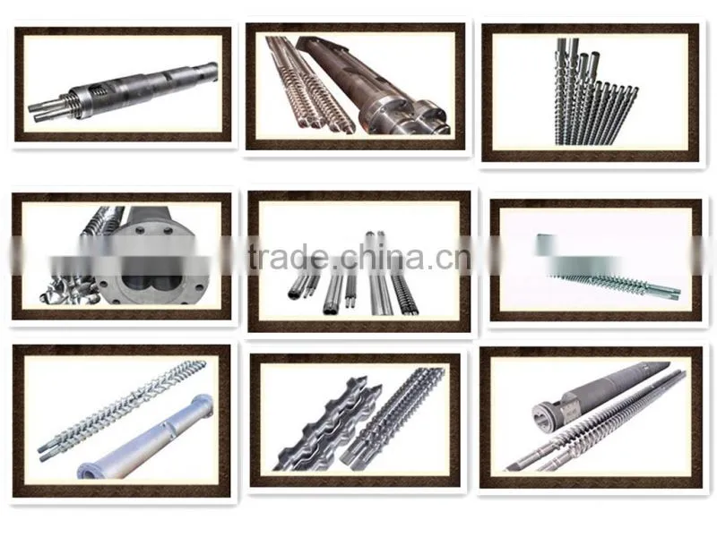 Wear and corrosion resistance conical twin screw and barrel for recycling