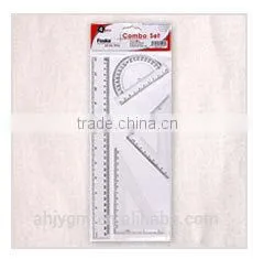 4 Pieces for Students Plastic Ruler Set/geometric ruler set