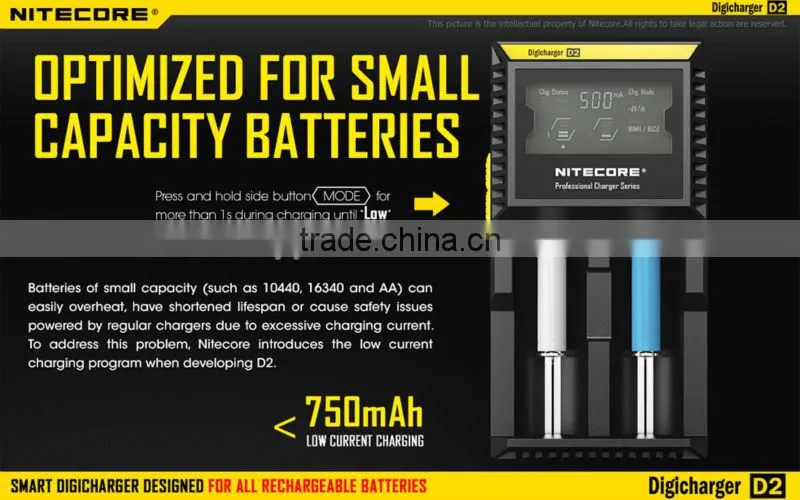 Price Nitecore LCD D2 charger Lifepo4 NiMh NiCd AA AAA battery charger