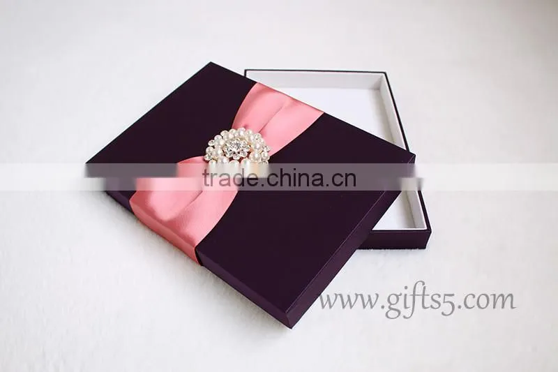 High quality elegant Custom Handmade wedding invitation gift boxes