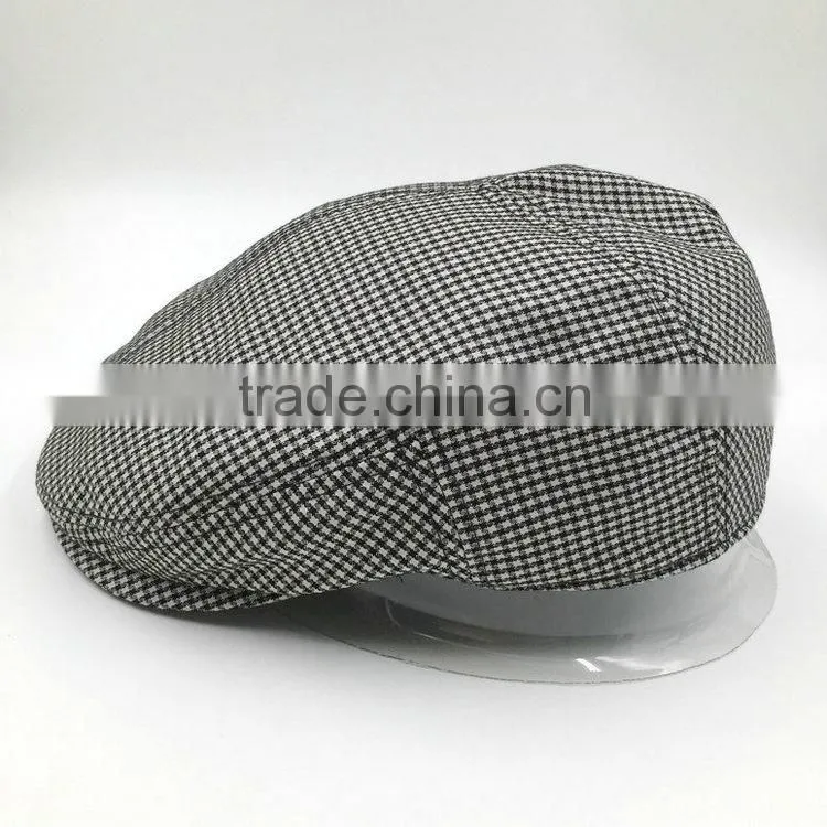 Custom design high quality men's plaid ivy cap