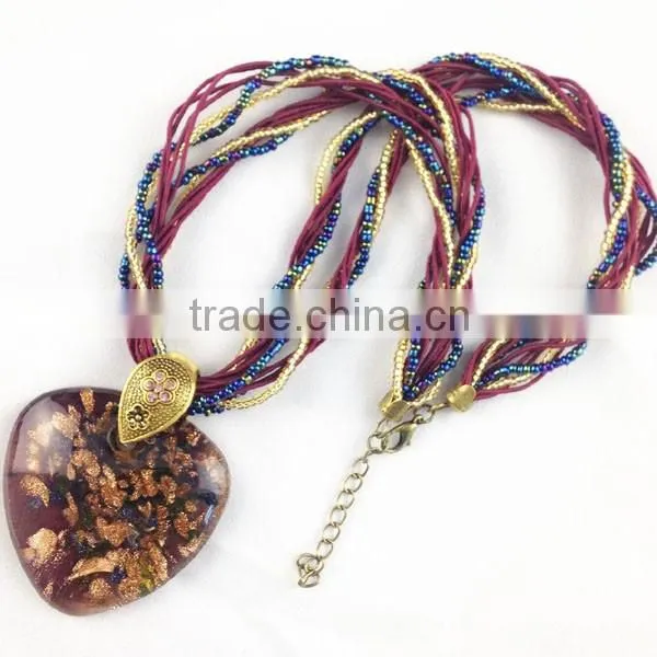 European Fashion Women Glass Necklace 2016