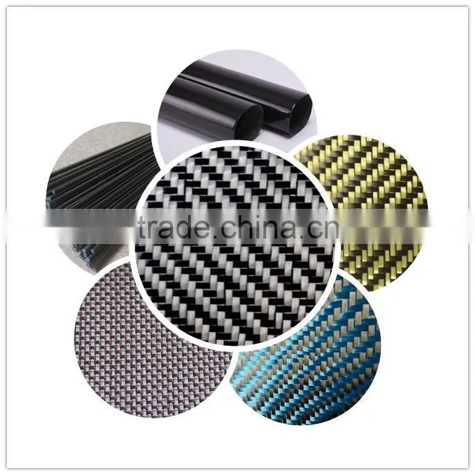 hybrid 3K carbon fiber cloth fabric mix blue metallic yarn