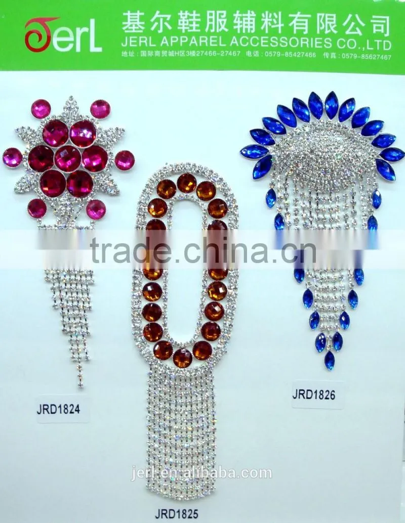 Wholesale High Style Elegant Design Bridal Applique Crystal Embellishments Rhinestone Appliques